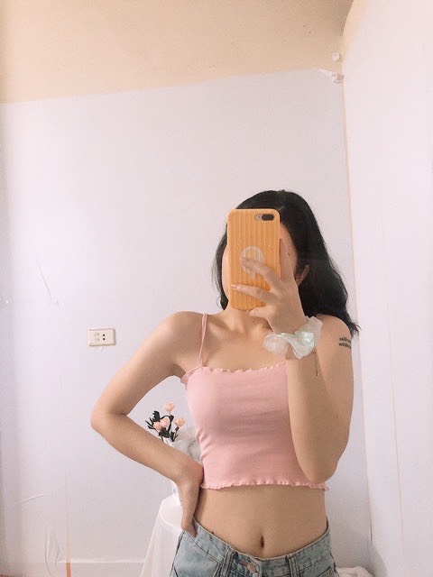 Áo croptop 2 dây thun gân A5201