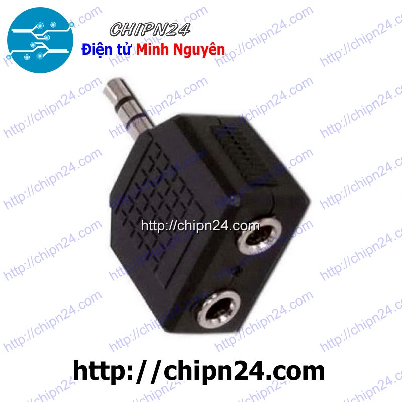[1 cái] (G29) Đầu chia Jack Audio 3.5mm ĐEN 1 ngõ ra 2