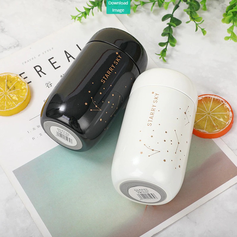 Cốc giữ nhiệt cà phê hình quả trứng mini hình bầu trời sao Món quà dễ thương cho người thân yêu 200ml