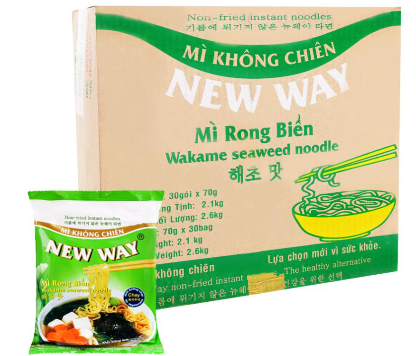 Mì không chiên New Way rong biển 70g (30 gói / thùng)