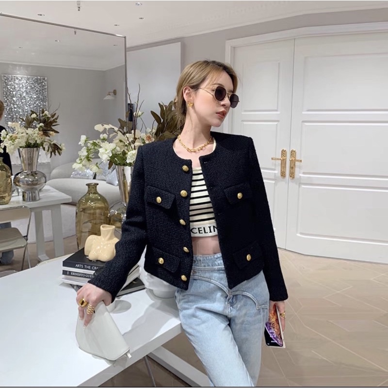 [Mã FATRENDW1 giảm đến 30k đơn 99k] Áo dạ tweed nữ 2 lớp dày dặn siêu hot 2022 MSP01
