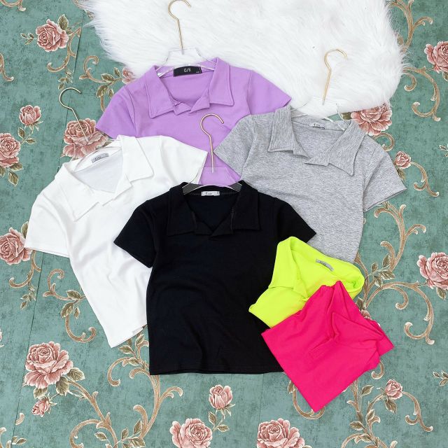 Áo croptop cổ bẻ hót frend