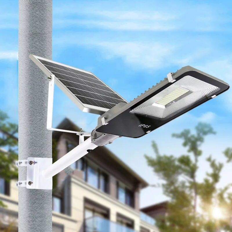 Đèn đường năng lượng mặt trời tấm PIN rời 100W Có remote Có giá đỡ gắn đèn BH 12 tháng IP65 218 led siêu sáng
