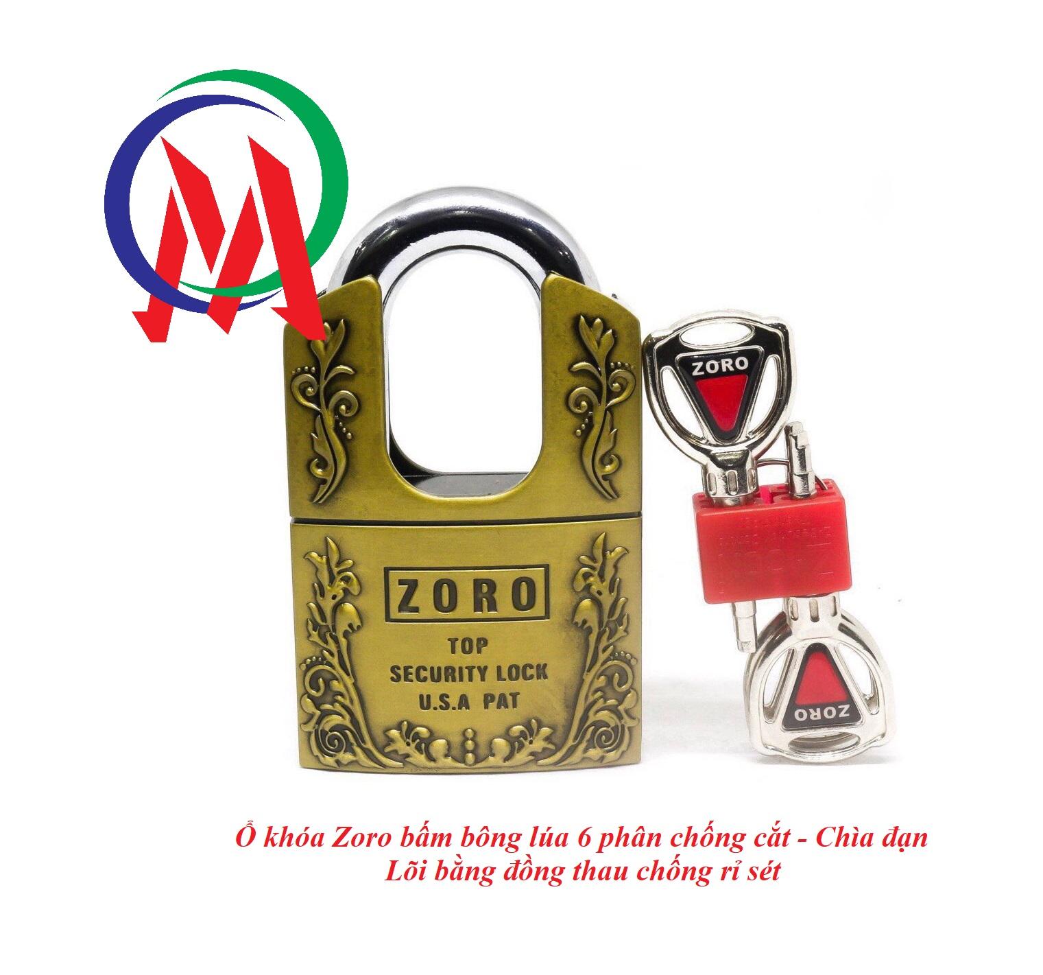 [HCM][CHỐNG CẮT + TẶNG 4 CHÌA] Ổ khóa Zoro bấm 6 phân chống cắt