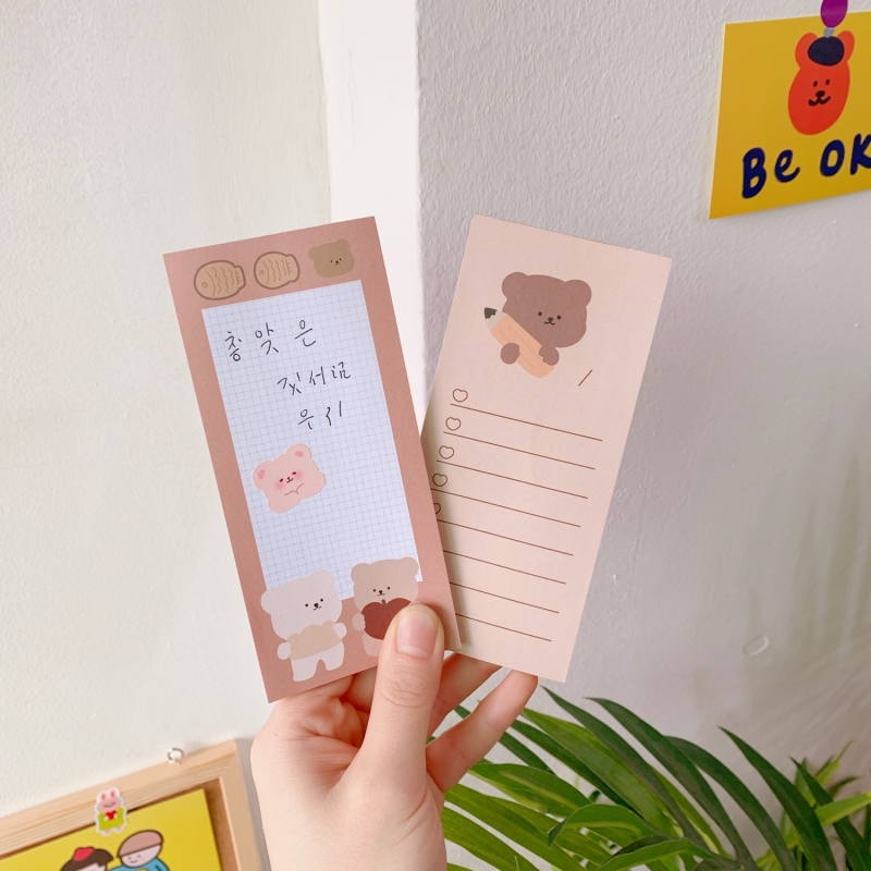 50 PCs cute bear note sticky memo pad thick cute memo pad-Hause