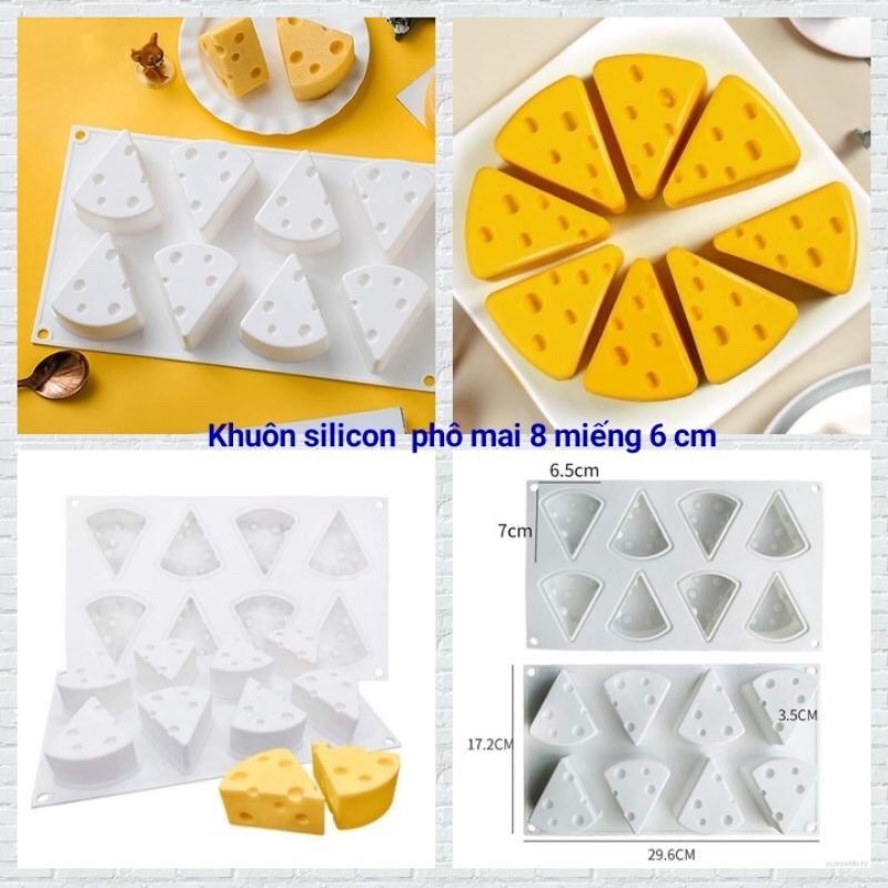 Khuôn silicon phô mai 8 miếng
