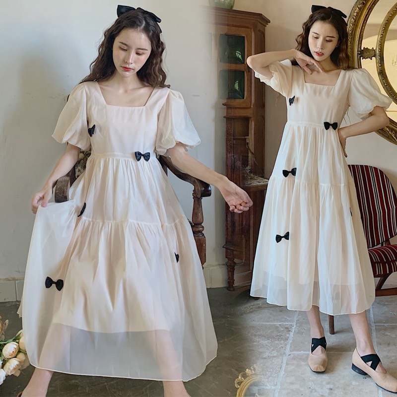 Đầm bầu xinh suông a dáng dài- Váy bầu dự tiệc đẹp
