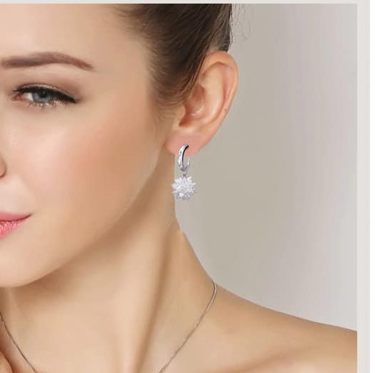 Bông tai nữ bạc ta khuyên tròn MS65d