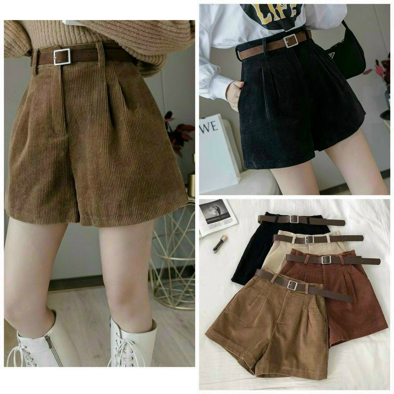 [25-27/4 Hoàn tiền 15%]Quần short nhung không kèm đai