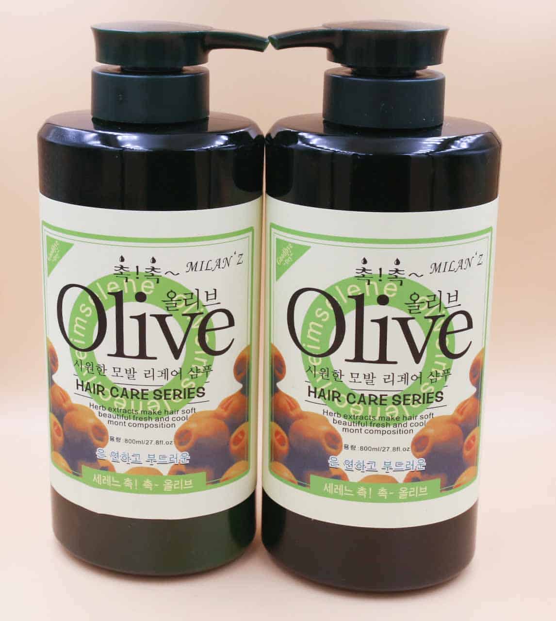 [Hoàn Tiền 10%] [HCM]COMBO 2 CHAI DẦU GỘI VÀ DẦU XẢ OLIVE 800ML - HÀN QUỐC