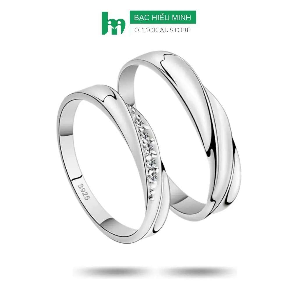 Nhẫn đôi bạc nhẫn cặp bạc - mãi bên nhau - bạc hiểu minh nc118