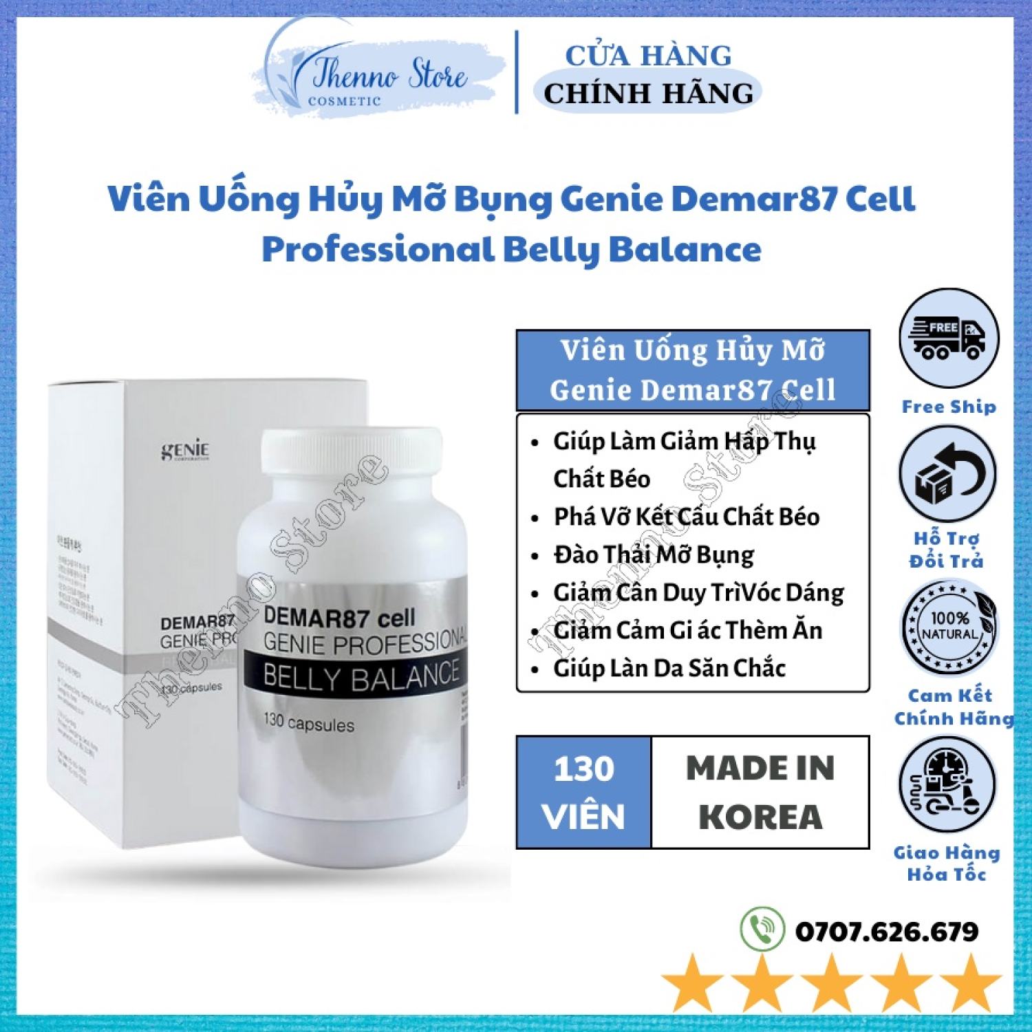 Viên Uống Hủy Mỡ Bụng Genie Demar87 Cell Professional Belly Balance