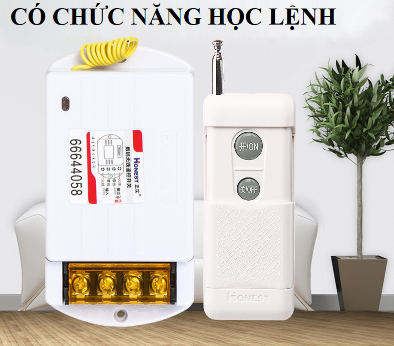 Bộ công tắc điều khiển từ xa không dây honest 6220zrd 30a khoảng cách 1km hàng nhập khẩu chính hãng bắt sóng xa độ bền cao cong tac dieu khien tu xa cong tac wifi