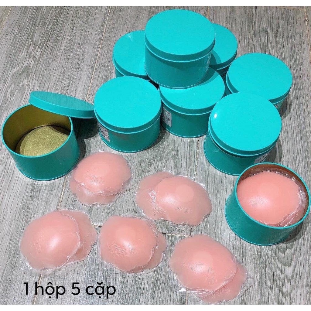 [HCM]Dán nhũ hoa silicon hộp thiếc ( 5 cặp/ hộp)