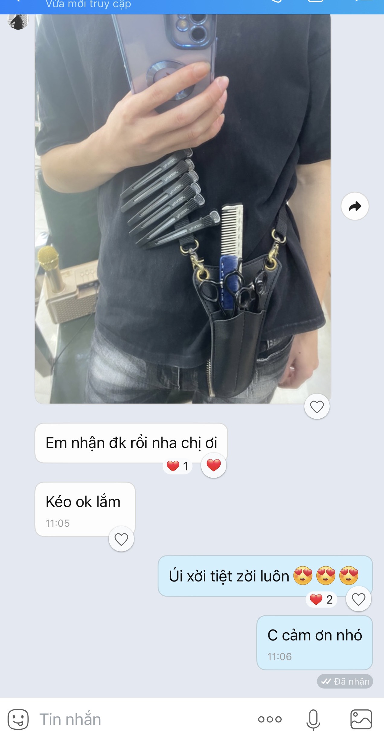 Túi đeo đựng kéo cắt tóc B08 - Chuyên sản phẩm tóc, nhiều ngăn đựng thoải mái, khâu thủ công, dây dài 1m30, kích thước 18x6cm, tiện lợi cho cả đeo hông hoặc đeo chéo