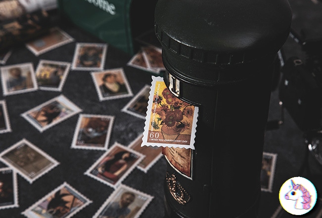 set 100 sticker vintage - sticker tem thư - little postman