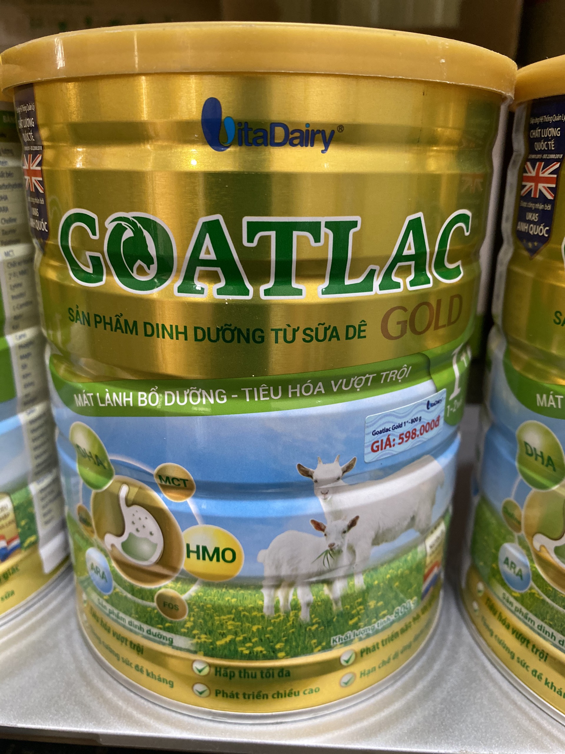 Sữa Dê Goatlac Gold 1 800g trẻ từ 1-2 tuổi