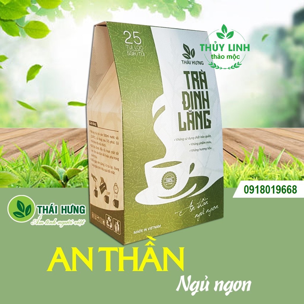 Trà Đinh lăng (25 túi lọc x 5g) An thần, giảm stress, giúp ngủ ngon
