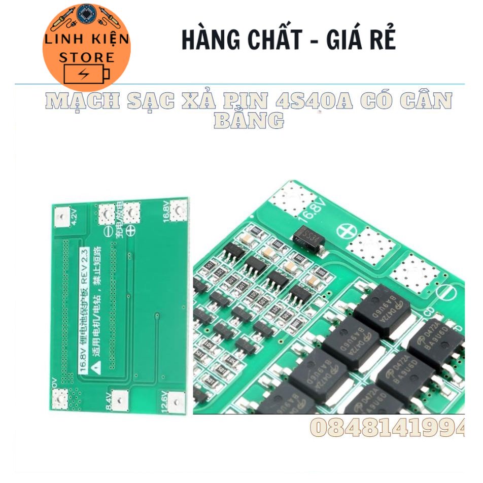 Mạch 4s40a chuyên sạc xả và bảo vệ pin .16.8