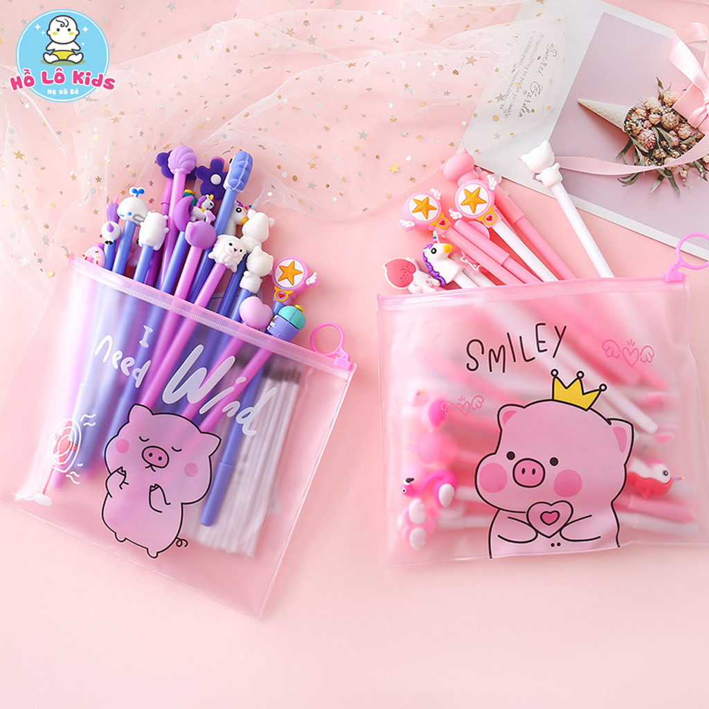 Set 20 Bút Cute Kèm Túi Zip