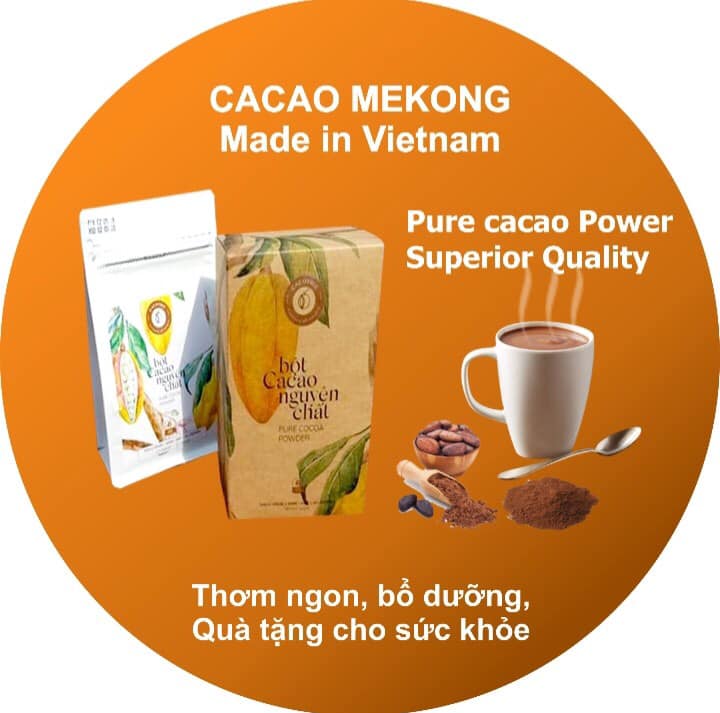Ca cao Mekong Trà Vinh ( 100% nguyên chất với trên 25% hàm lượng bơ ) - TÚI 250G