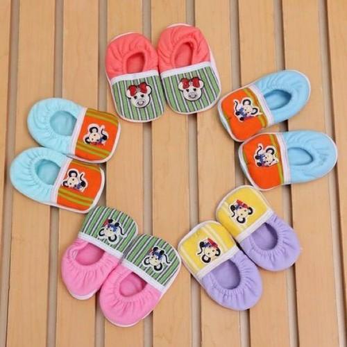 [HCM]Combo 10 Đôi Giày vải tập đi cho bé từ 0 - 12 tháng tuổi