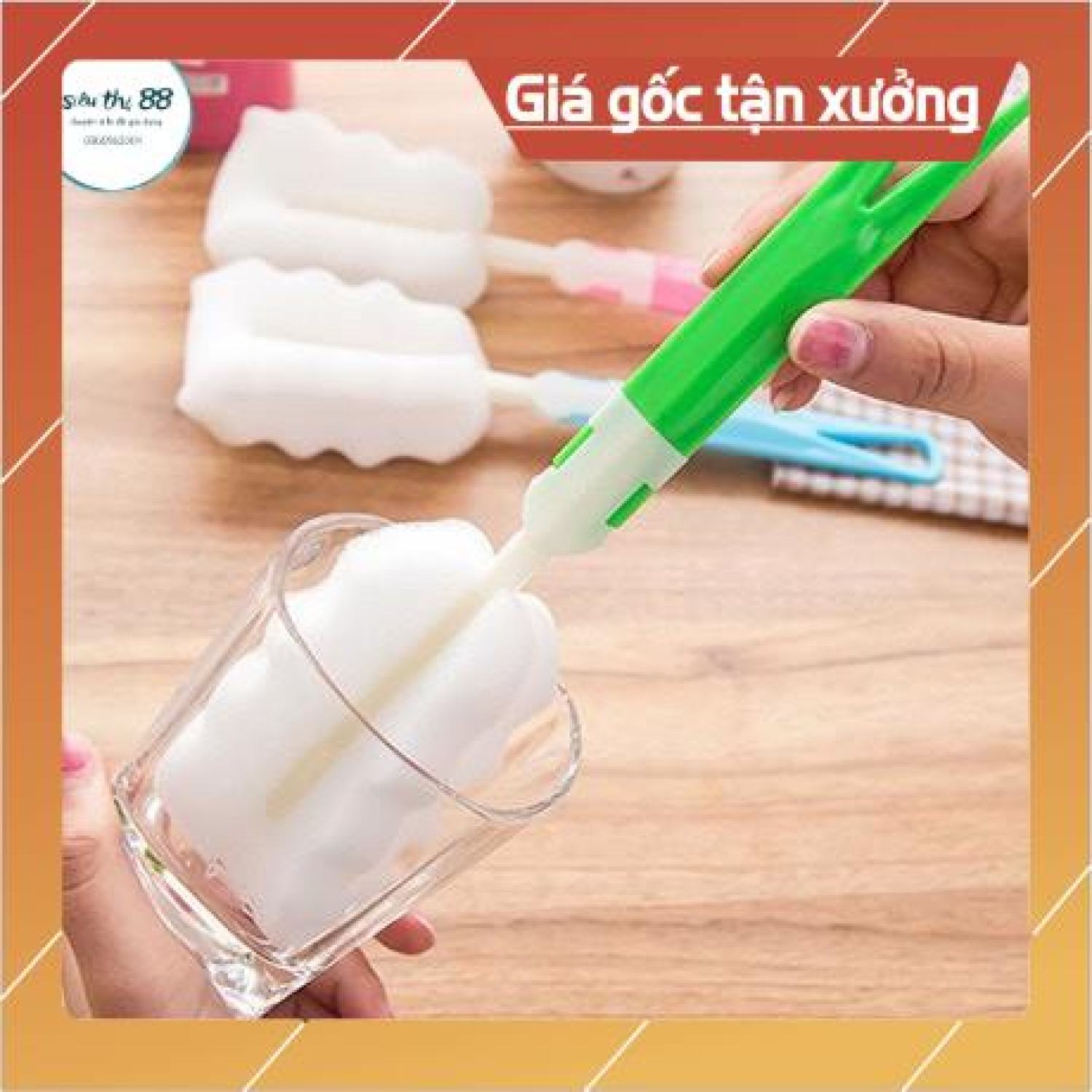 Que Rửa Cốc, Bình Sữa Mút Tiện Dụng - Que Rửa Cốc Bọt Biển (Nhiều Màu)