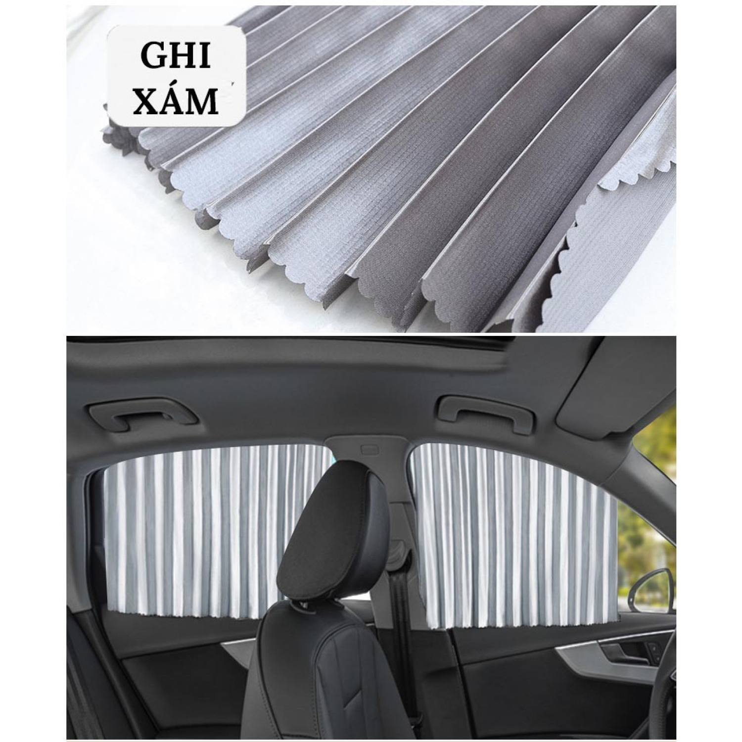 Combo 4 rèm cửa ô tô vải che nắng có gắn nam châm