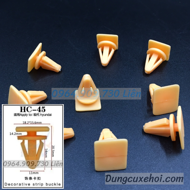 Bộ 20 đinh tán , chốt vít nở vit Nhựa Loại 1 cho xe hơi ô tô hyundai Nhựa Nylon Polyme AHC45