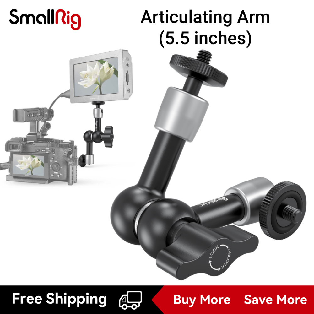 SMALLRIG 5.5" Adjustable Articulating Magic Arm Double Head with 1/4"-20 Screw for Monitor Photography Light 2065