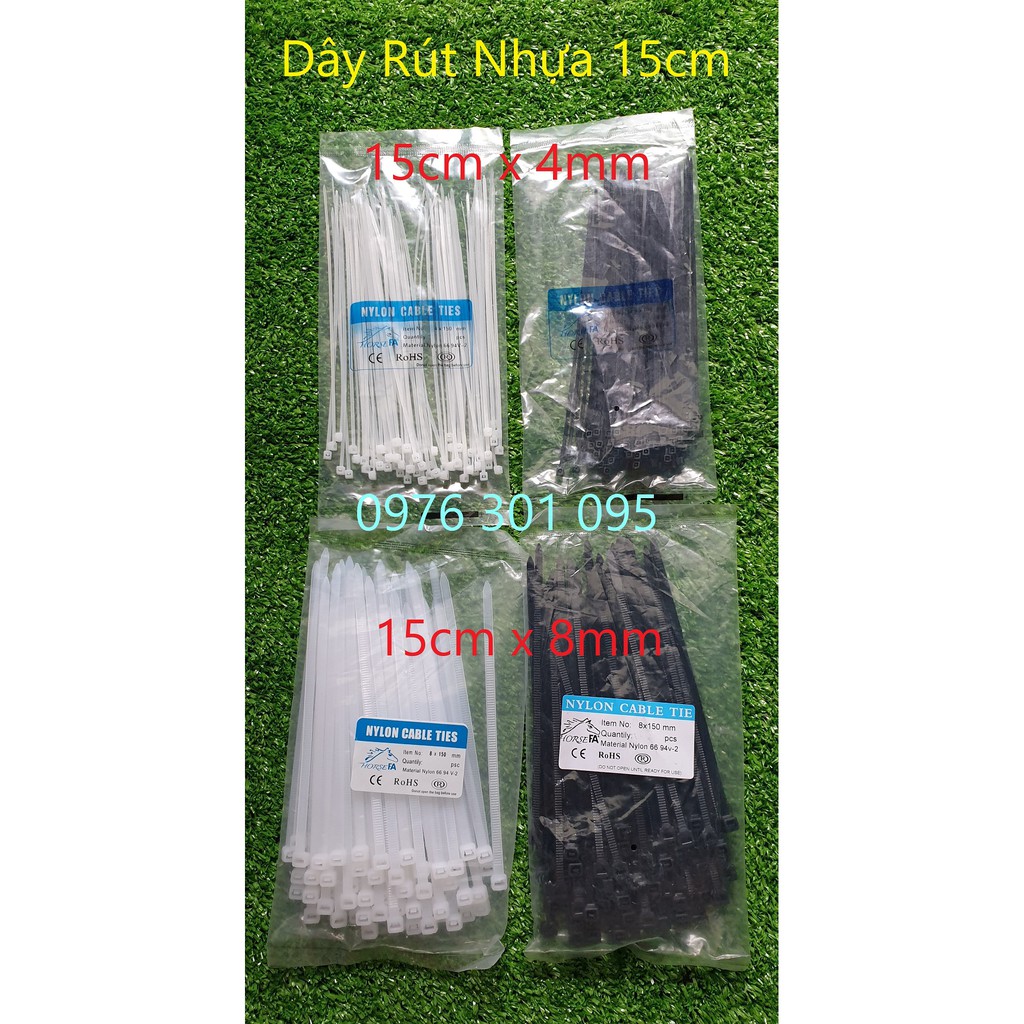 Dây Rút Nhựa 10cm/15cm/20cm/25cm/30cm [Trắng - Đen]