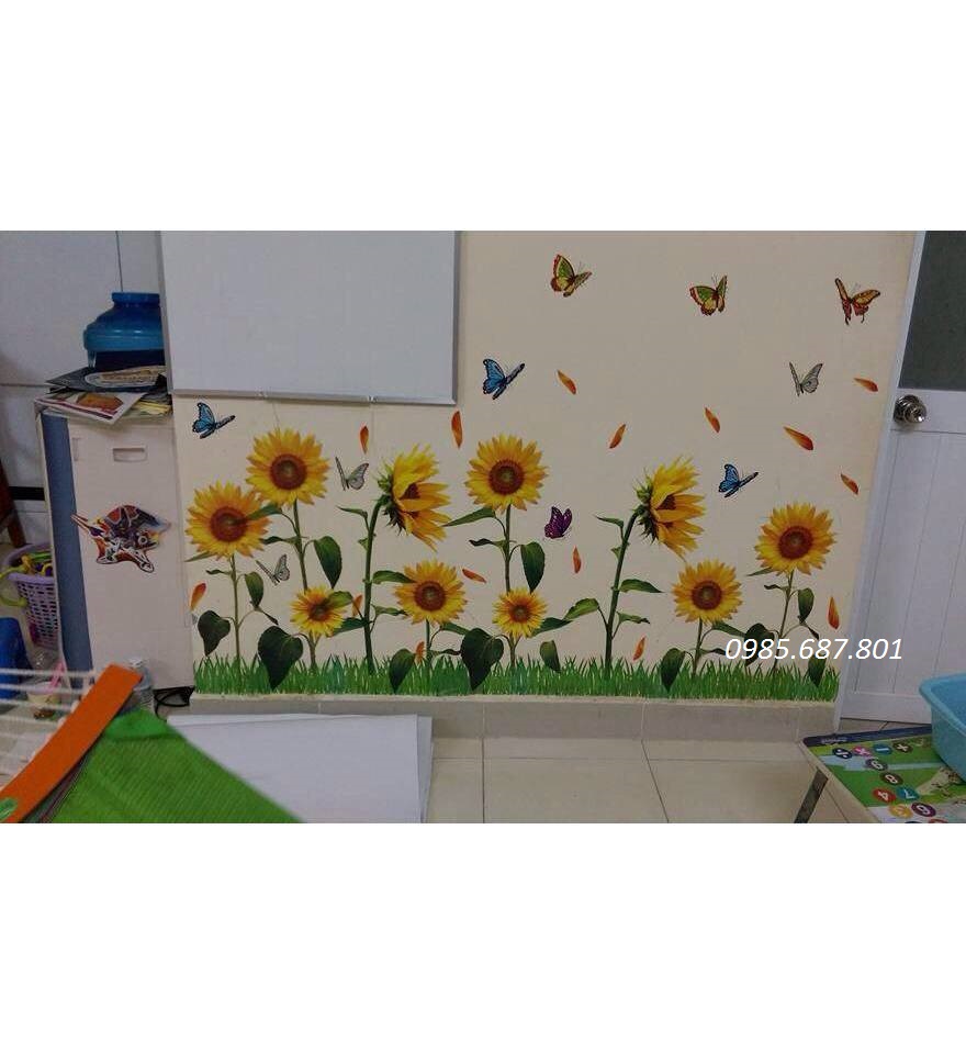 Decal dán tường Hoa hướng dương