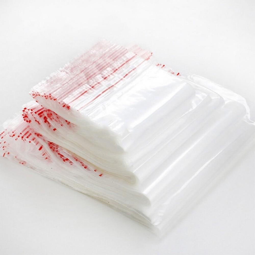 Túi zip chỉ đỏ (zip PE, zip lock, zip viền đỏ) loại dày – 5 giây