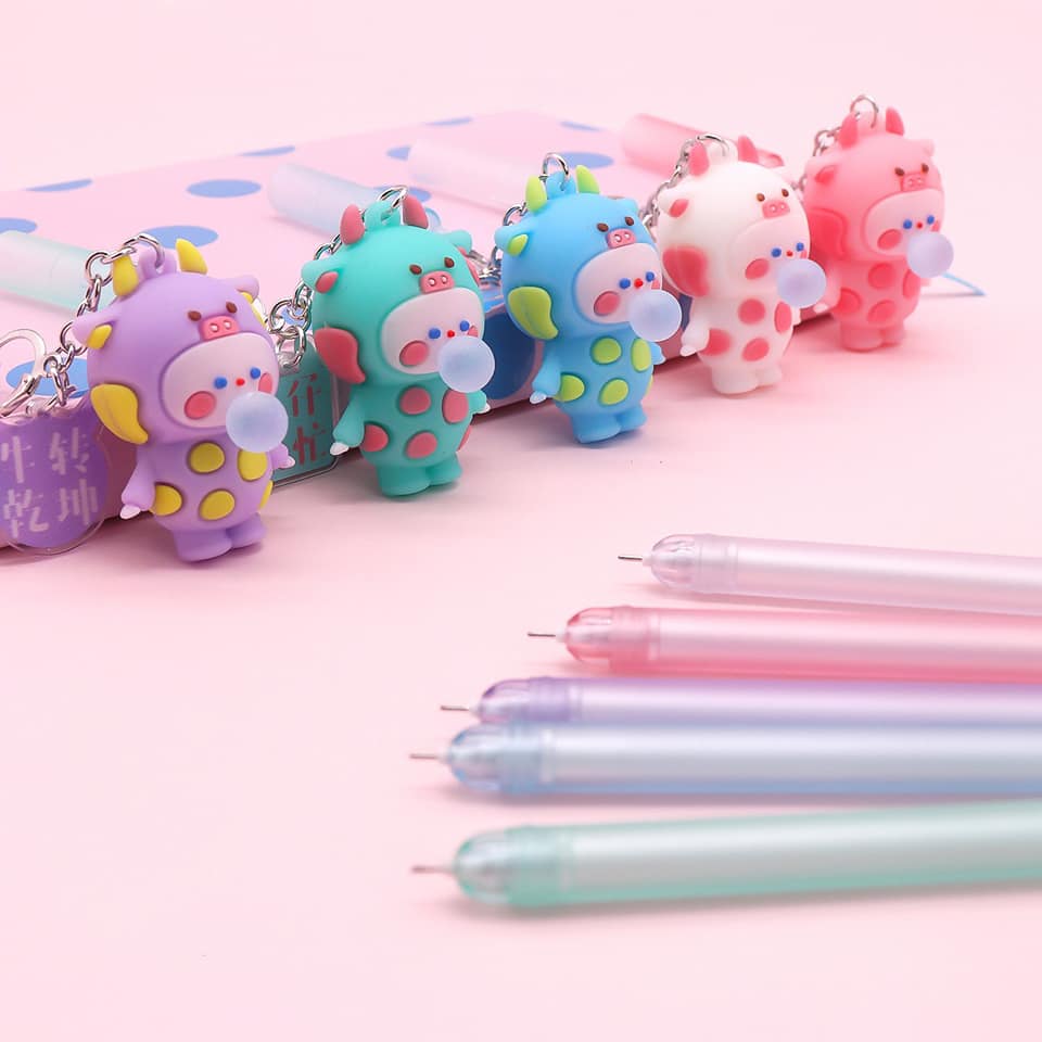 BÚT BI NƯỚC BÉ BÒ SỮA THỔI BÓNG SIÊU CUTE