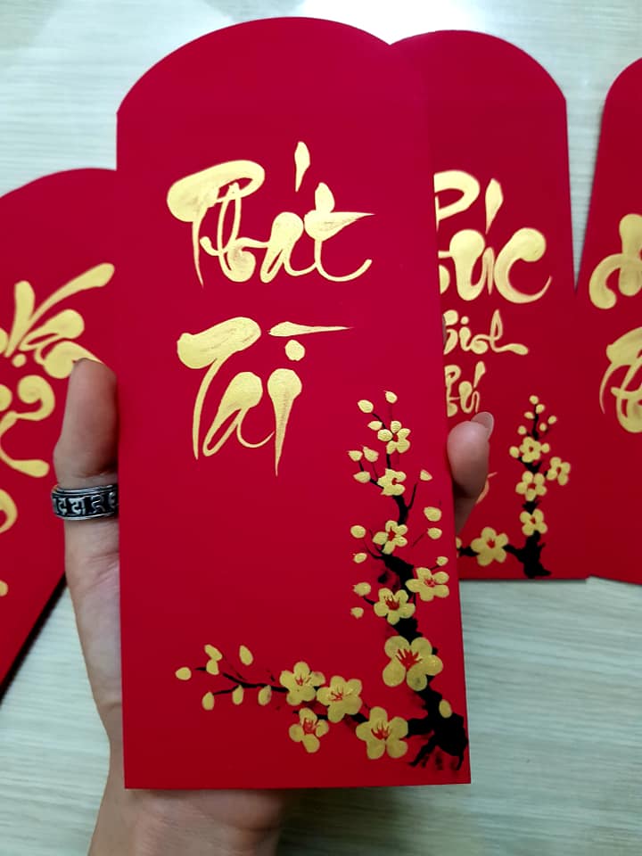 Bao lì xì thư pháp