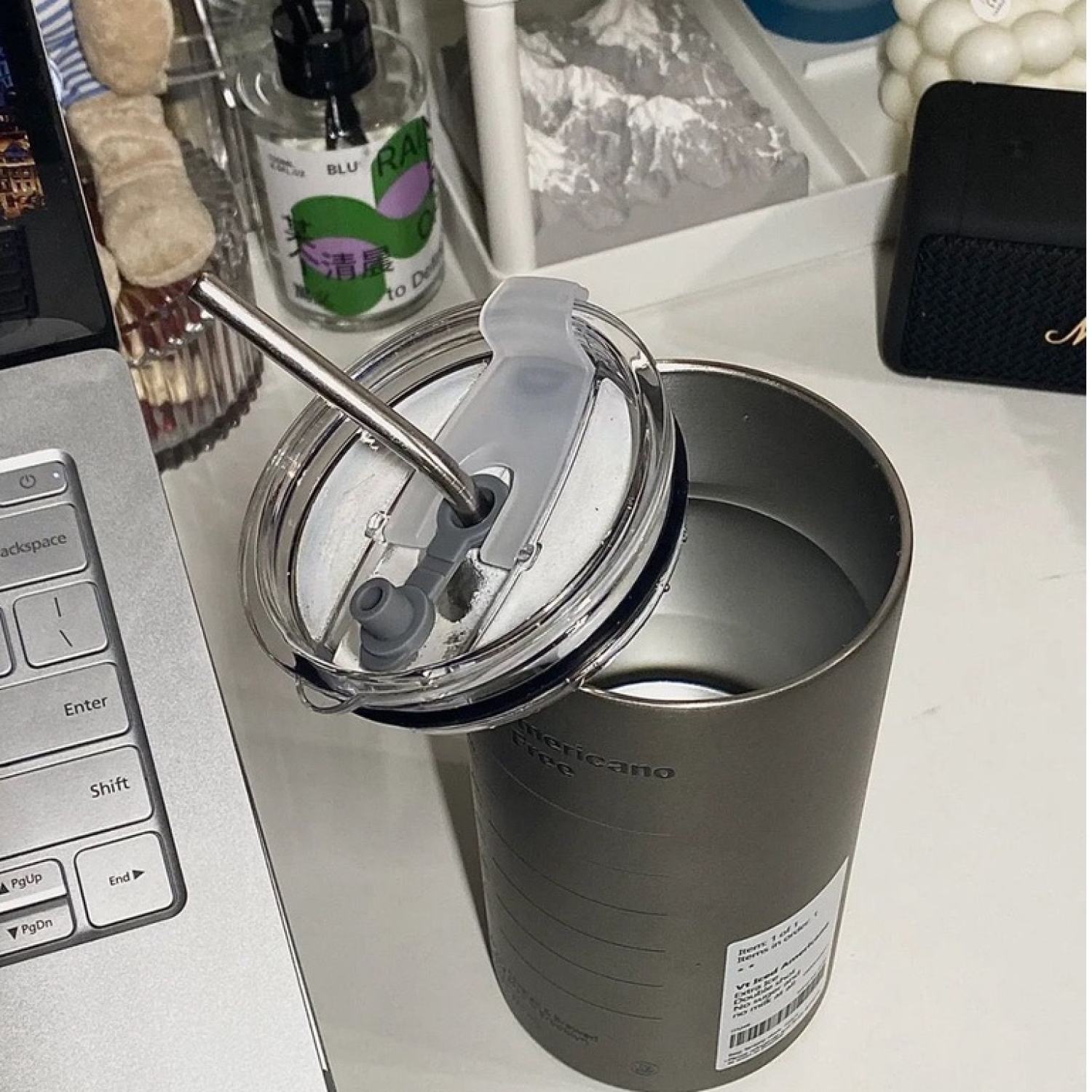 Cốc Uống Nước Giữ Nhiệt 600ML tặng sticker. Ly Giữ Nhiệt Inox 304 Có Ống Hút Ly Uống Coffee Hiệu Suất 6-8 Tiếng