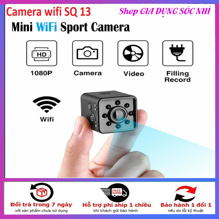SQ13,Camera mini wifi siêu nhỏ giá rẻ kết nối xem qua điện thoại độ phân giải 1080p SQ13 bản nâng cấp của yoosee,xiaomi,sony,v380,sq8,sq11,sq12,sq16