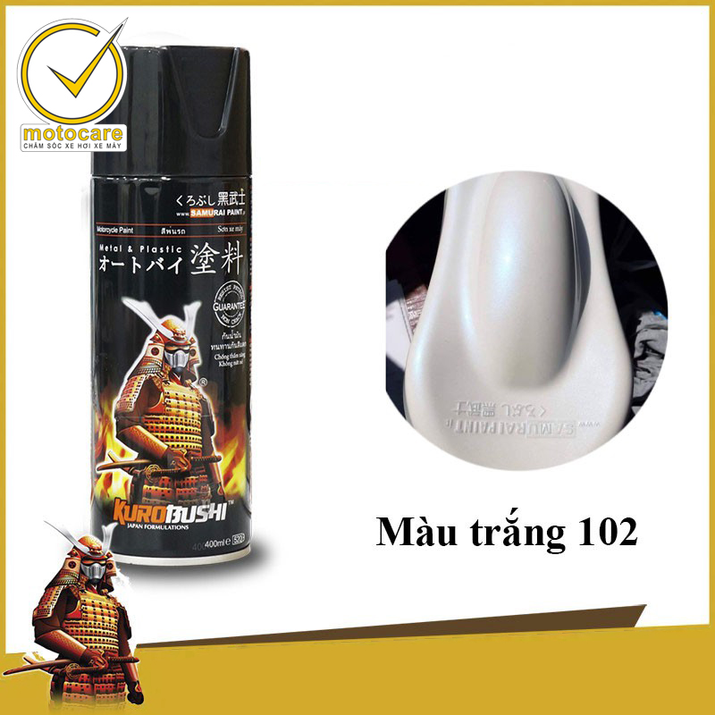 [hcm] Samurai 102 - sơn xịt samurai 102 màu trắng [CHĂM SÓC XE HƠI XE MÁY]