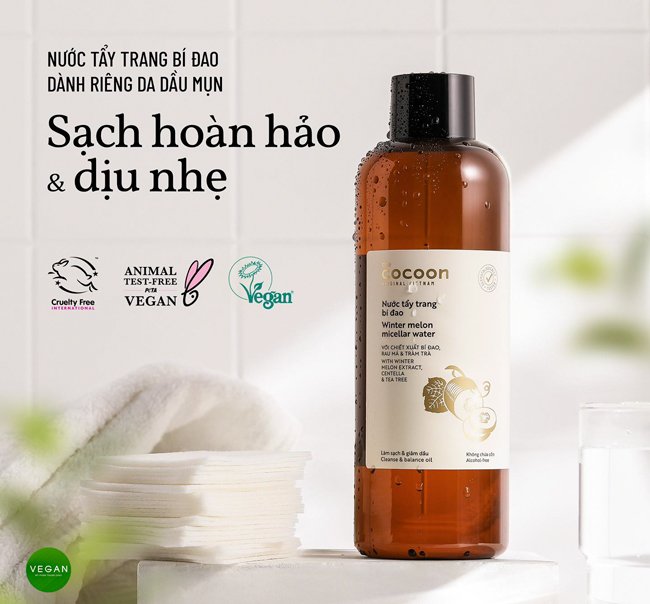 Nước tẩy trang bí đao cocoon  dành cho da dầu, da mụn