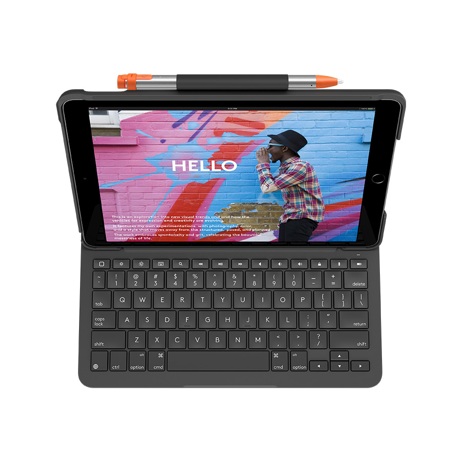 [HCM]Bàn Phím Bluetooth Kiêm Bao Da Logitech Slim Folio Cho iPad Gen 7 / iPad Air 3