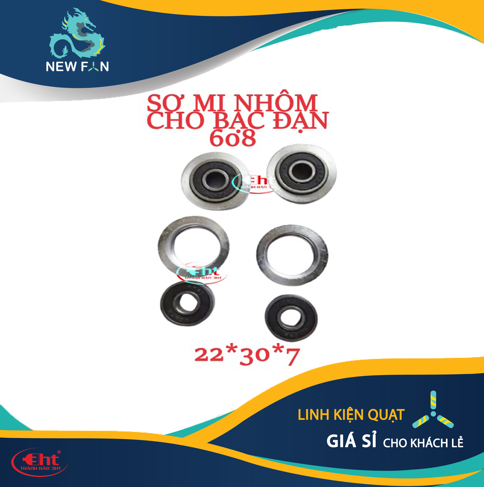 1 cặp Sơ Mi nhựa ép bạc đạn 608 cho moter