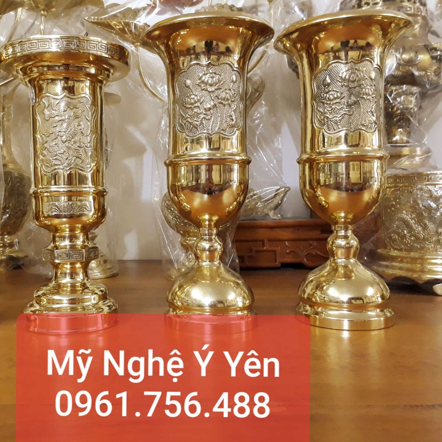 Ống hương đồng vàng hoa sen 31