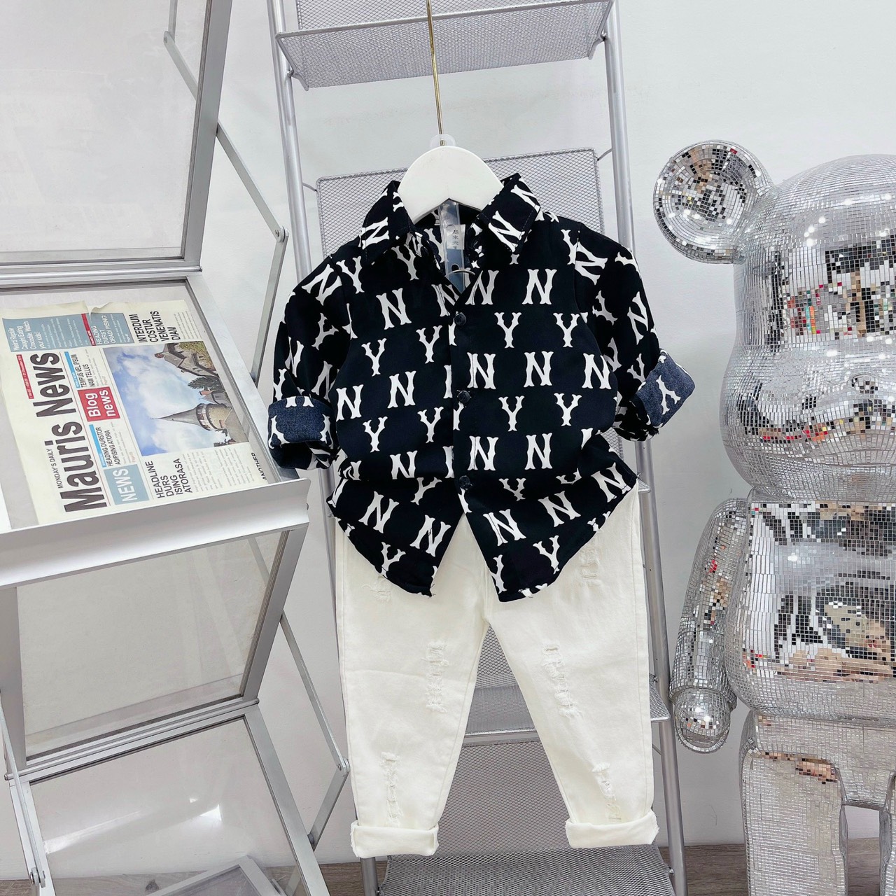 Áo sơ mi lụa dài tay đẹp cho bé trai (hàng shop)