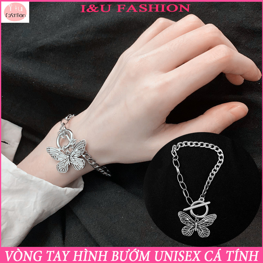 Vòng tay lắc tay UNISEX cho nam nữ , vòng tay đôi , vòng tay nhóm hình chú bướm được thiết kế dạng gài với 2 hình dạng dây xích trên 1 sản phẩm vô cùng độc đáo cá tính với dây dày dặn chất lượng VT-23