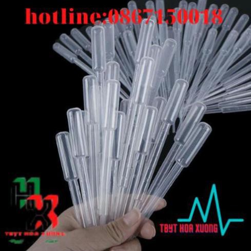 Ống hút nhỏ giọt 3ml - pipet pasteur 3ml túi 100 cái