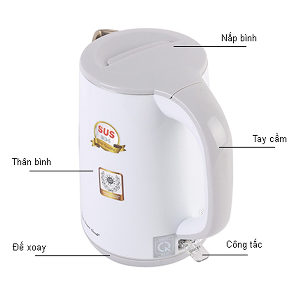 Ấm đun nước siêu tốc Smartcook 1.5L KES-0219 (Giá áp dụng giao tại HN, HCM& các tỉnh liên hệ shop)