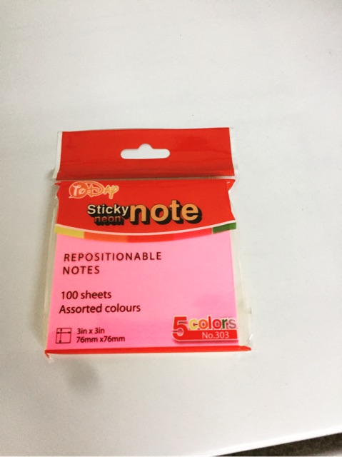 Giấy ghi chú,giấy note 5 màu pro office
