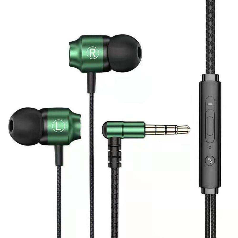 OOC Màu xanh lá cây Dành cho điện thoại Âm thanh nổi Bass Giắc L Tai nghe nhạc Có Micro Tai nghe micro Tai nghe có dây Tai nghe nhét tai loại C Tai nghe 3.5mm