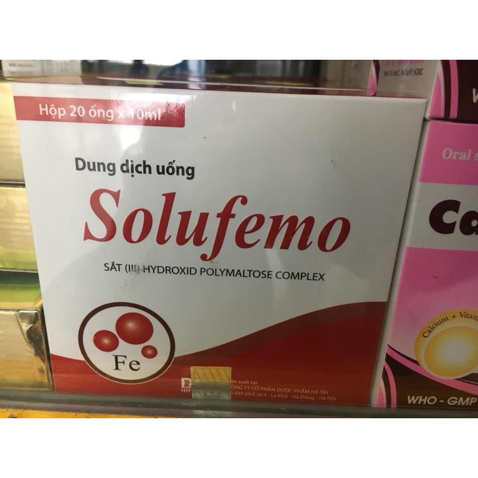 Sắt siro Solufemo bổ sung sắt trực tiếp ( Hộp 20 ống)