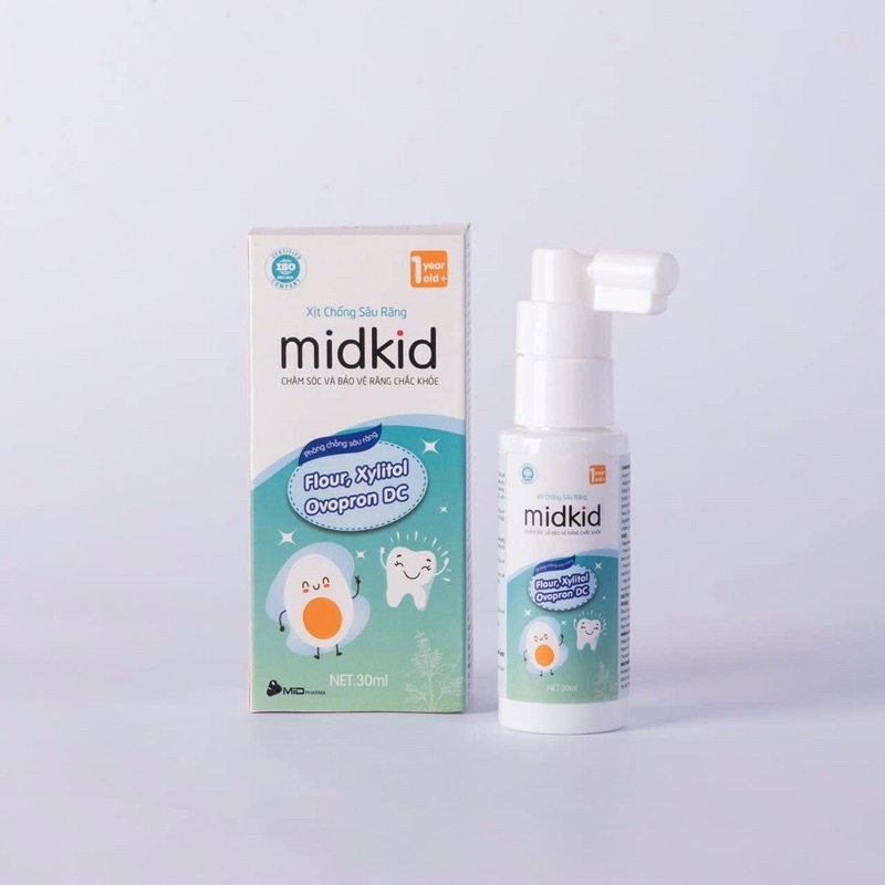 Xịt chống sâu răng MIDKID 30ml bảo vệ răng miệng cho bé